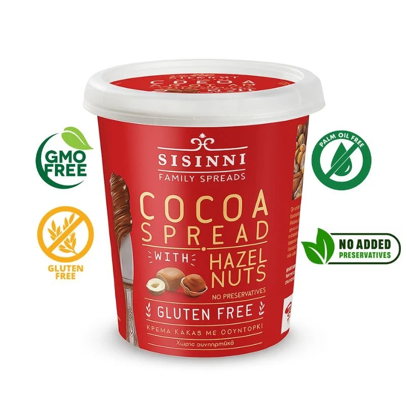 крем Sisinni Cocoa spread with hazelnuts каков с лешници 400гр