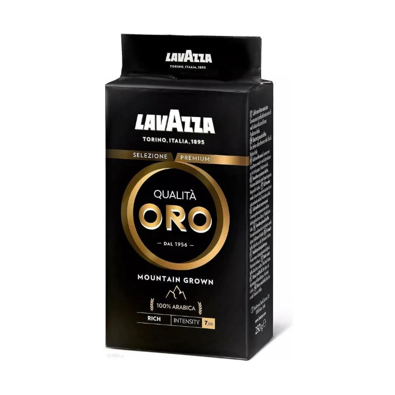 кафе Lavazza Premium Oro Mountain Grown от планински райони до 2000м 100прц Арабика 250гр мляно