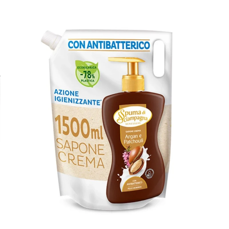 течен сапун крем Spuma di Sciampagna Argan e Patchouli подхранващ 1.3л
