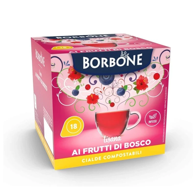 чай Borbone al Fruti di Bosco горски плодове за 180мл запарка - хартиена доза 18бр