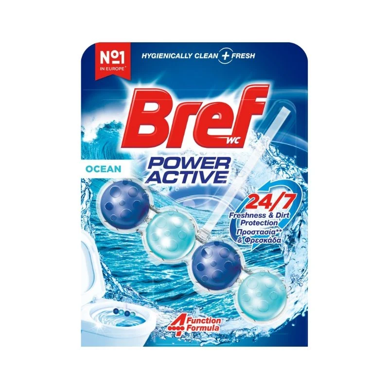 тоалетно блокче Bref Power Active Ocean 24/7 океански полъх 1бр 50гр