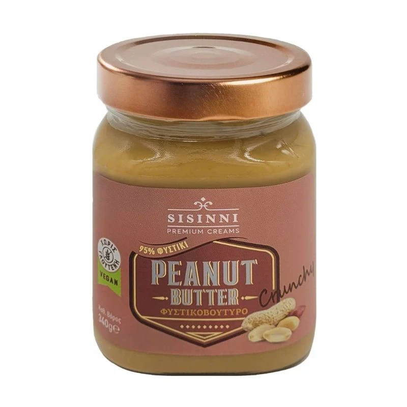 крем Sisinni Peanut Butter Crunchy 95пр фъстъци с парченца фъстъци 360гр