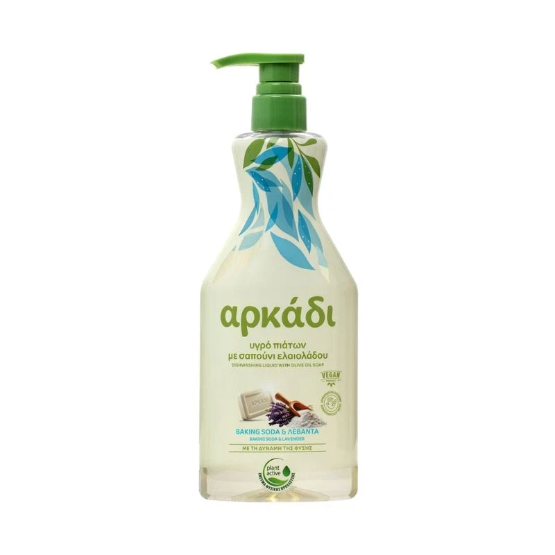 препарат съдове Arkadi olive oil, baking soda and Lavanta с зехтин, сода бикарбонат и лавандула 550мл помпа