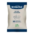 Thumbnail 1 of кит Borbone Eco 50бр хартиена чаша, дървена бъркалка и бяла захар