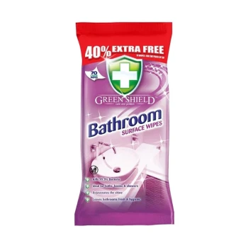 Снимка на мокри кърпи Green Shield Bathroom антибактериални 99.9пр за цялата баня 70бр