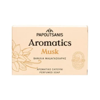 Снимка на сапун Papoutsanis Aromatics Musk мадагаскарска ванилия усещане за удоволствие и благополучие 100гр