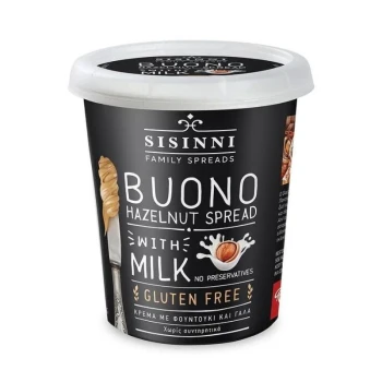 Снимка на крем Sisinni Buono Hazelnut spread with milk лешников крем с мляко „Вкусно“ 400гр