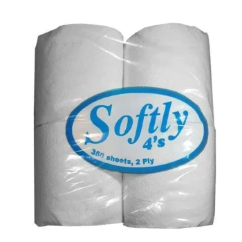 Снимка на тоалетна хартия Softly 3 пластова 600гр 4 рула
