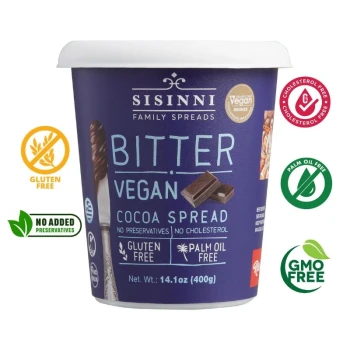 Снимка на крем Sisinni Bitter Vegan cocoa веган черен шоколад 400гр