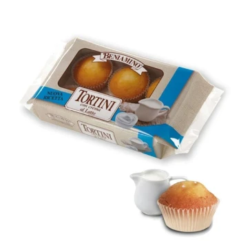 Снимка на кекс тортини Beniamino con crema al Latte с млечен крем 250гр 6бр