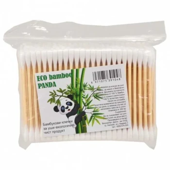 Снимка на клечки за уши Eco Bambo Panda плик 200бр бамбук