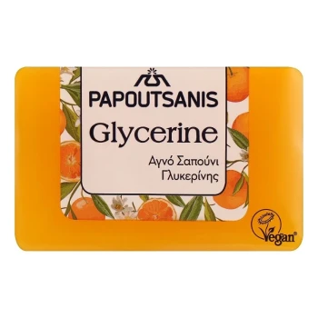Снимка на сапун Papoutsanis Glycerine yellow Vegan чист глицеринов сапун с пикантен аромат на портокал 125гр