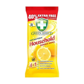 Снимка на мокри кърпи Green Shield Household 5в1 универсални с лимон 70бр