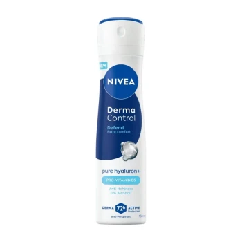 Снимка на део спрей дезодорант Nivea Derma Control Defend чист хиалурон, витамин Б5 против сърбеж 0пр. алкохол 72h 150мл