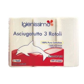 Снимка на кухненска хартия Igienisima 3бр 3пл 180 къса