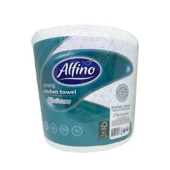 Снимка на кухненска хартия Alfino Platinum 100пр целуозна 800гр 3 пластова 300 къса 22х23см